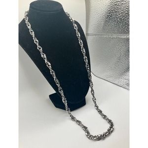 Vintage St Labre Indians Twisting Silver-Tone Chain 31.75 Inch Necklace!
